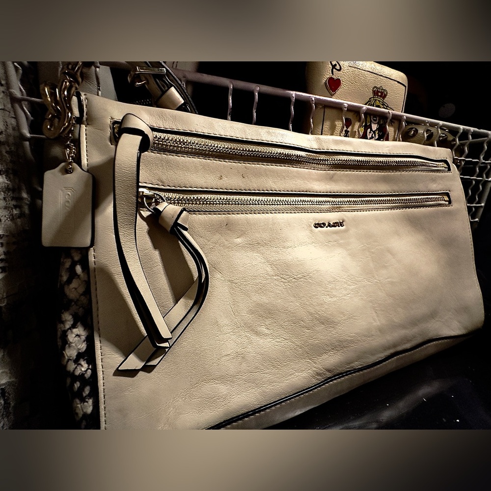 Coach Madison Double Zipper Python Large Clutch - image 1